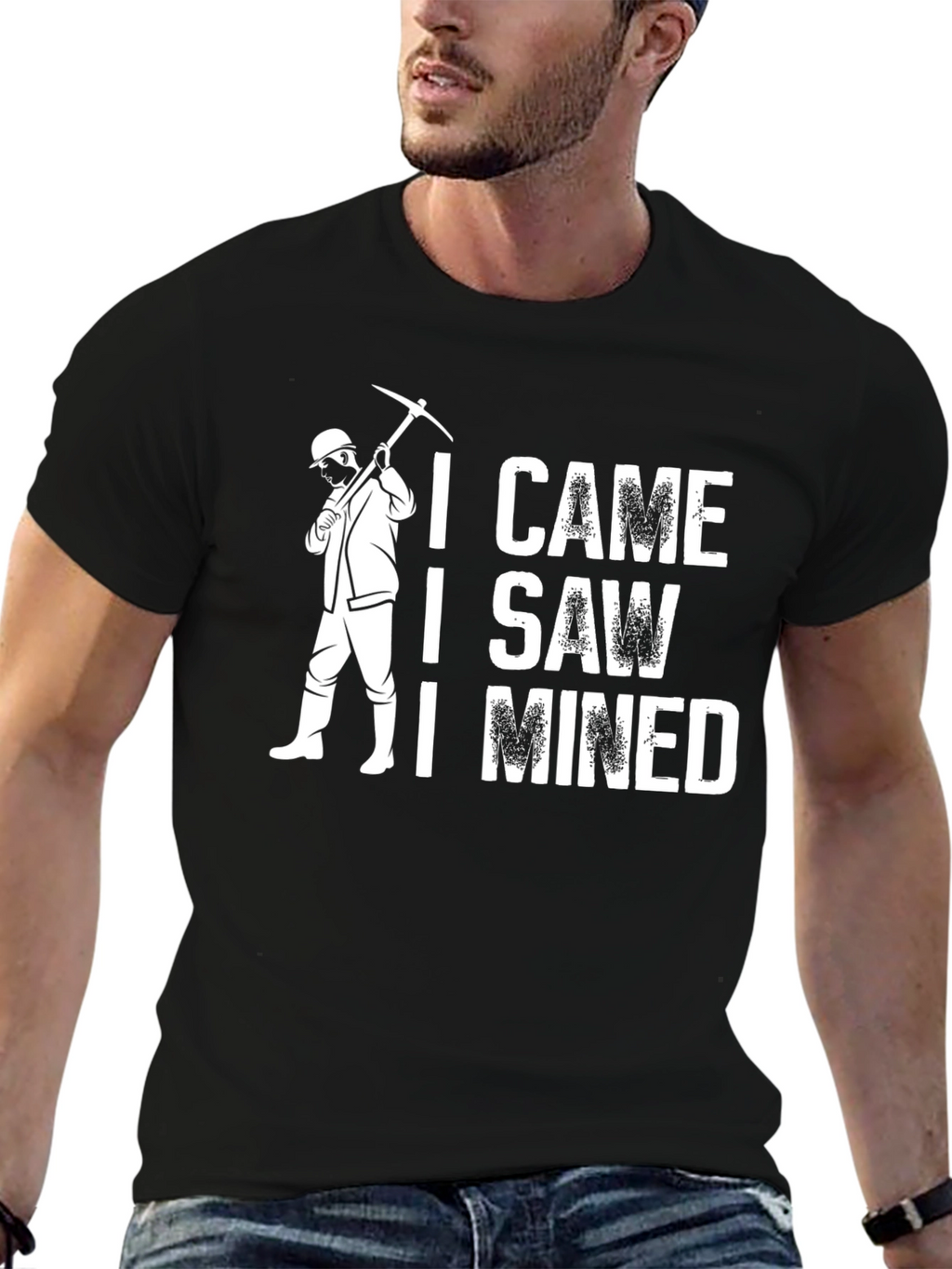 I Came I Saw I Mined T-Shirt - Black