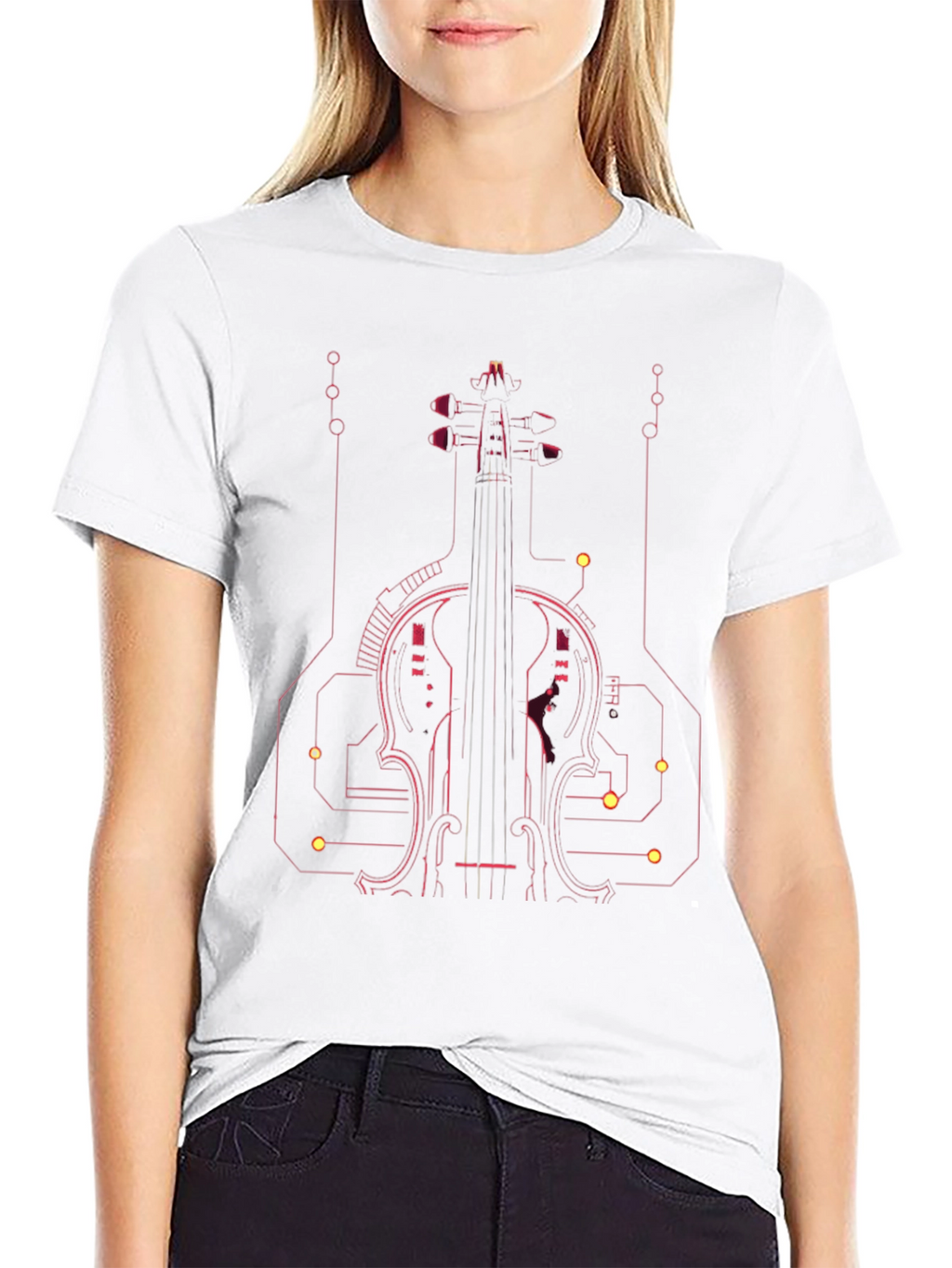 Tech Violin Graphic Tee - Modern Musician Style