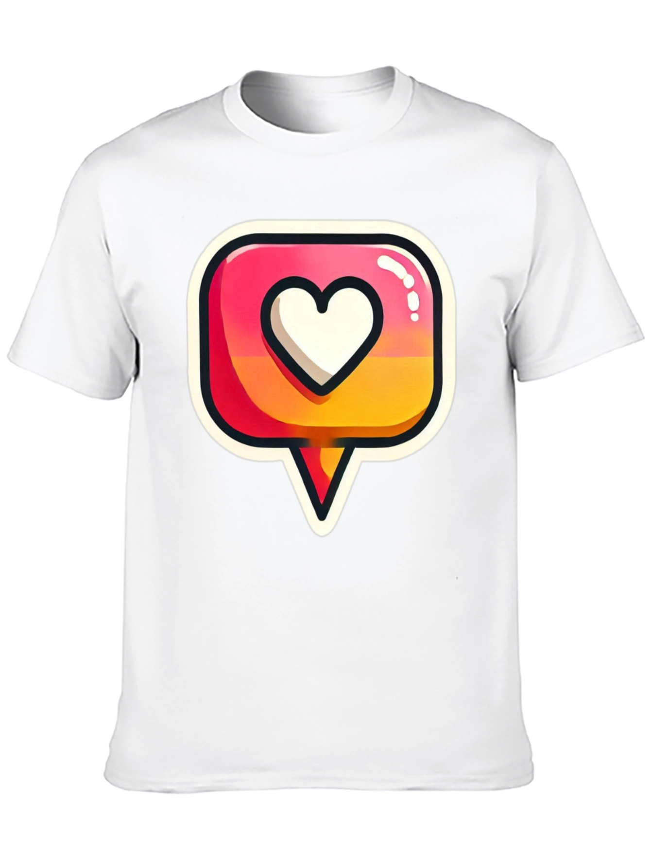 Heart Icon Graphic Tee - Trendy Black T-Shirt