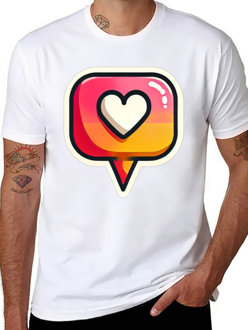 Heart Icon Graphic Tee - Trendy Black T-Shirt