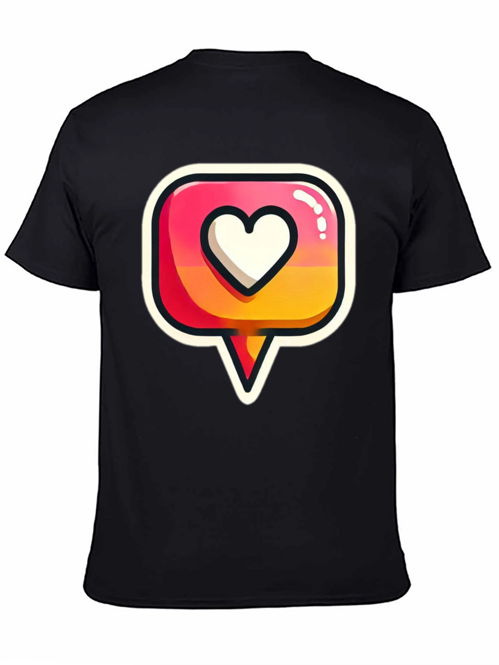 Heart Icon Graphic Tee - Trendy Black T-Shirt