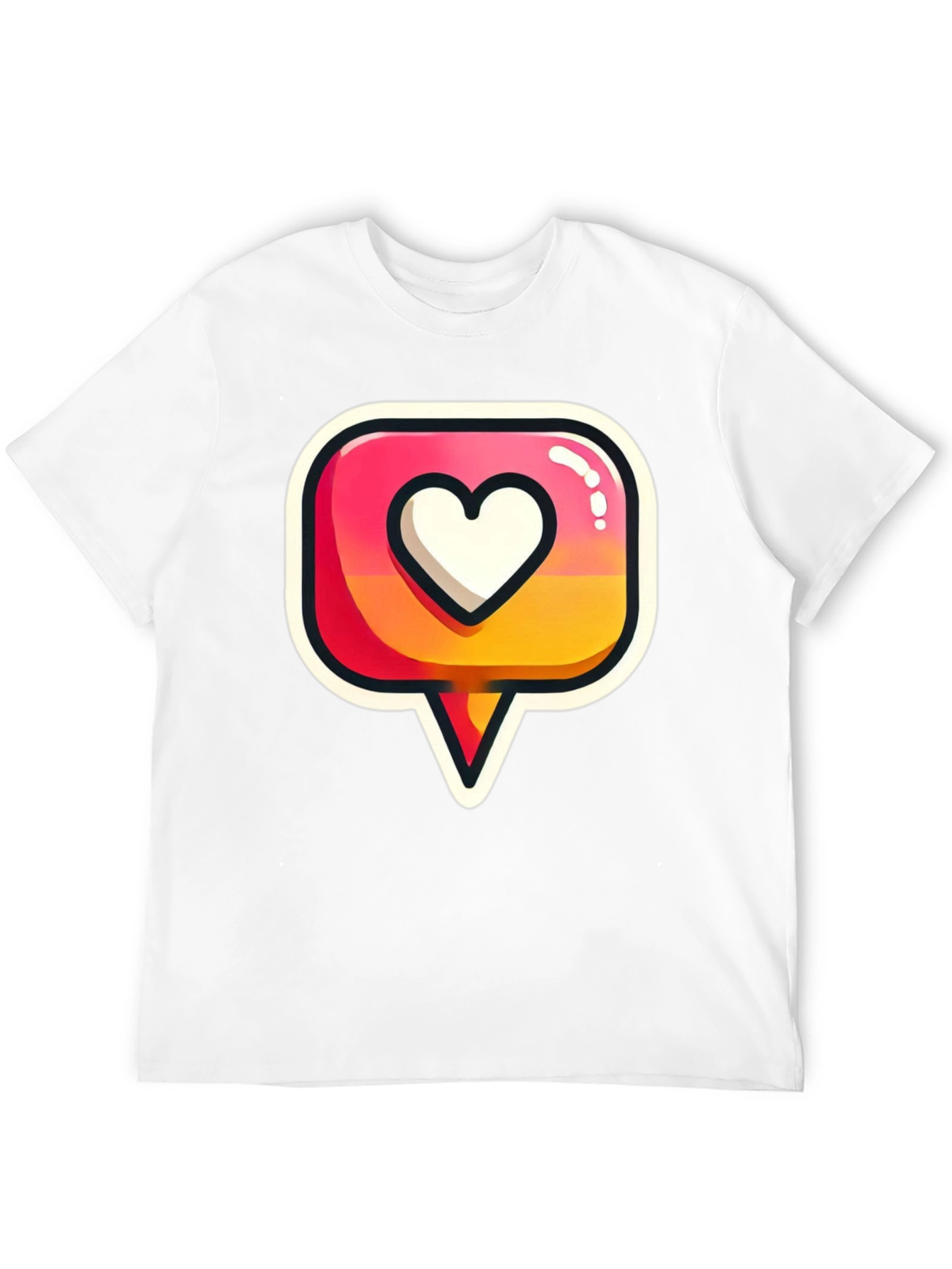 Heart Icon Graphic Tee - Trendy Black T-Shirt