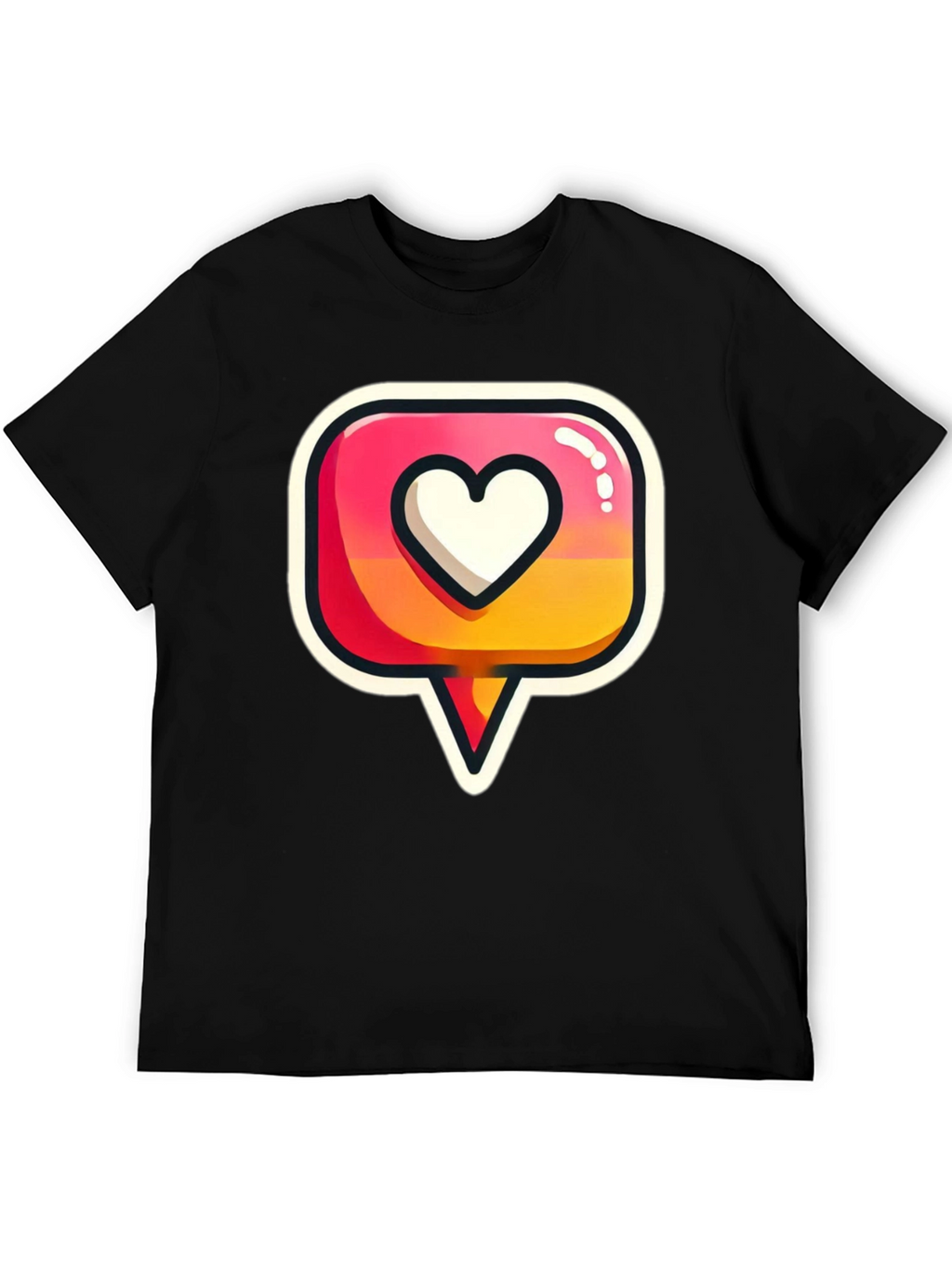 Heart Icon Graphic Tee - Trendy Black T-Shirt