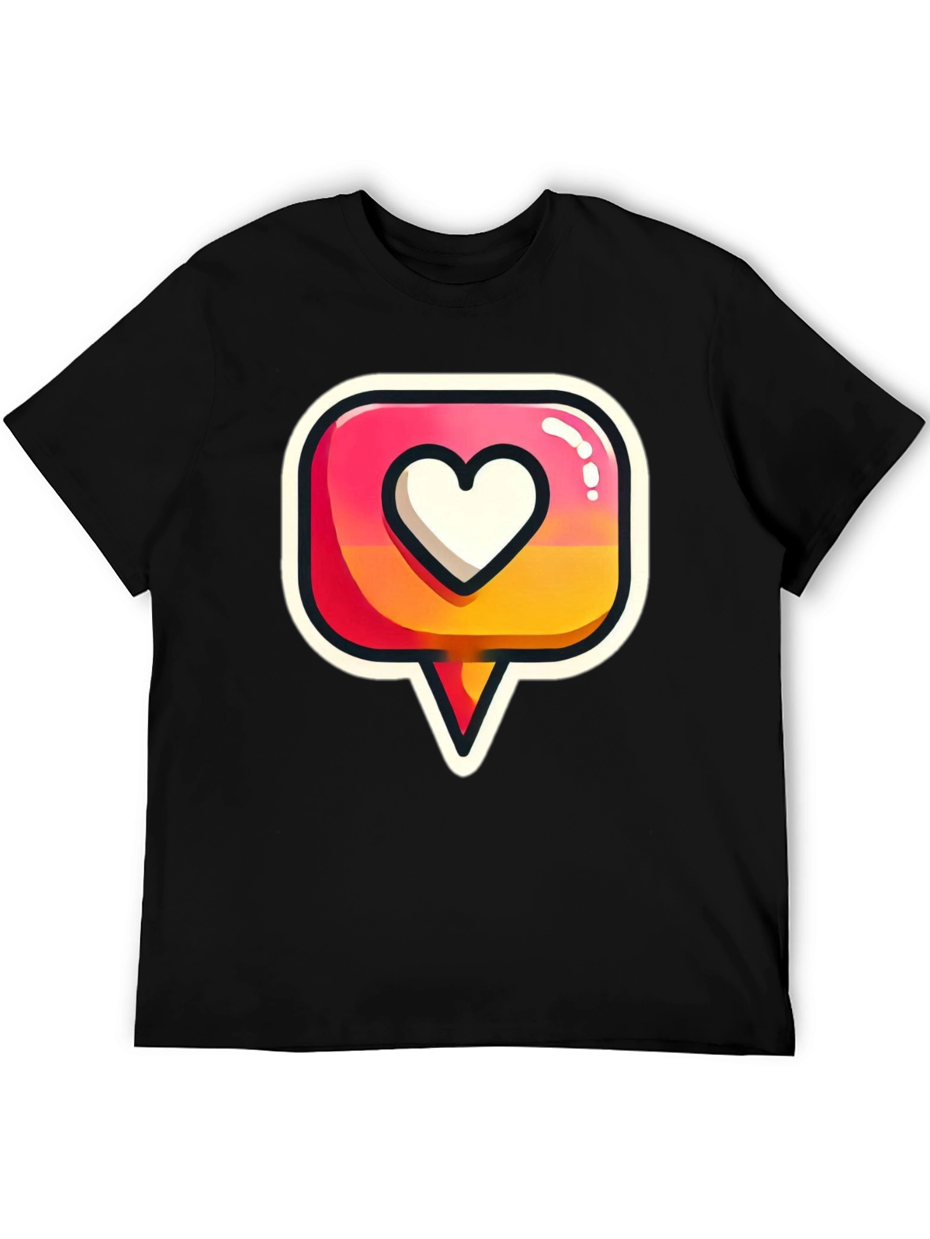 Heart Icon Graphic Tee - Trendy Black T-Shirt