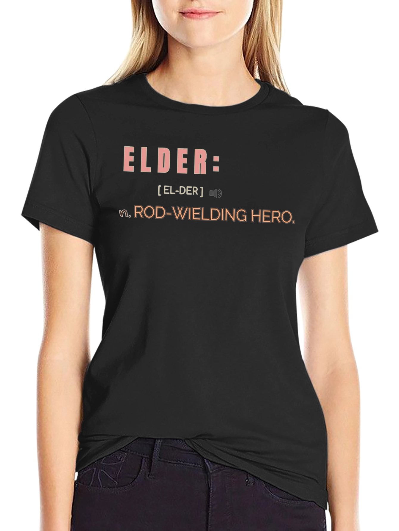 Elder Rod-Wielding Hero Definition Graphic T-Shirt