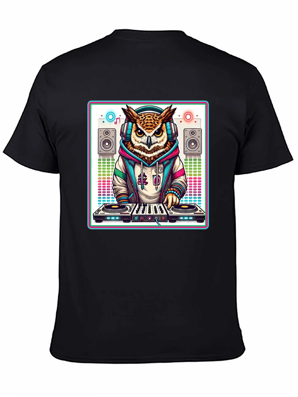 DJ Owl Graphic Tee - Cool Party Animal Shirt