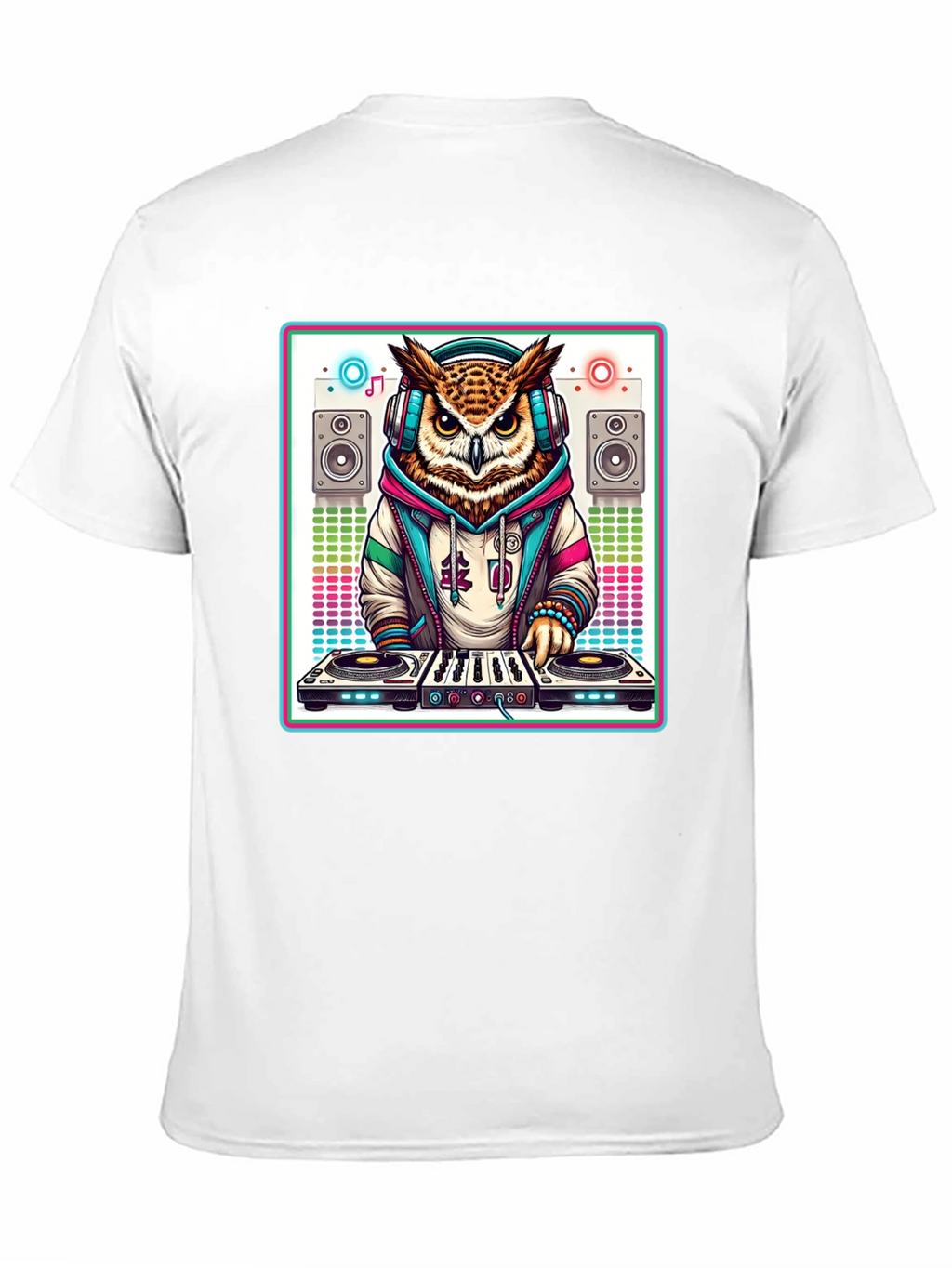 DJ Owl Graphic Tee - Cool Party Animal Shirt