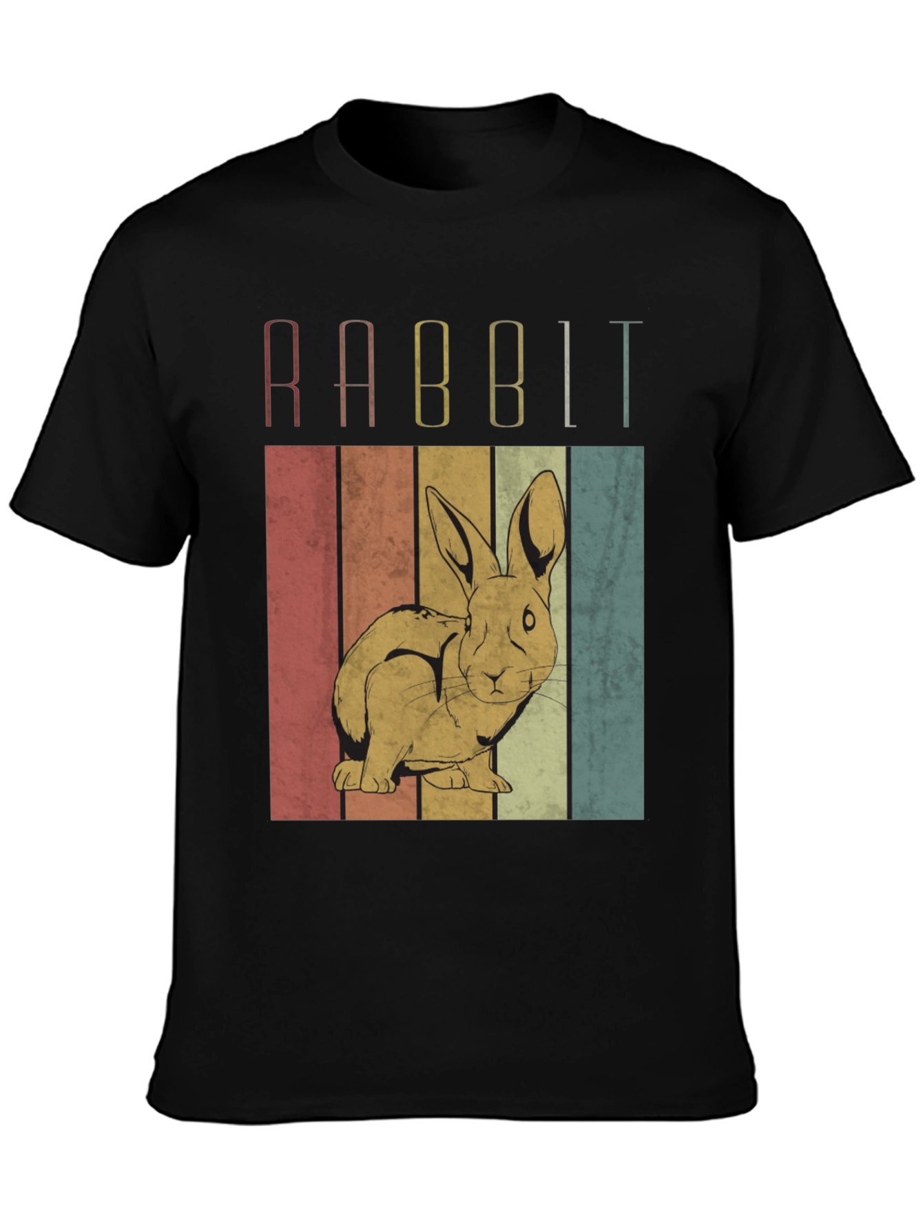 Vintage Rabbit Graphic Tee - Retro Animal Lover Shirt