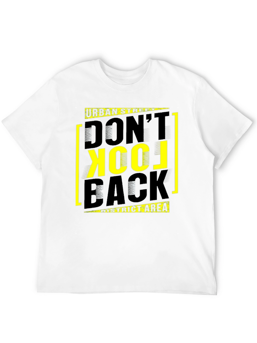 Urban Street Dont Look Back Black Graphic T-Shirt