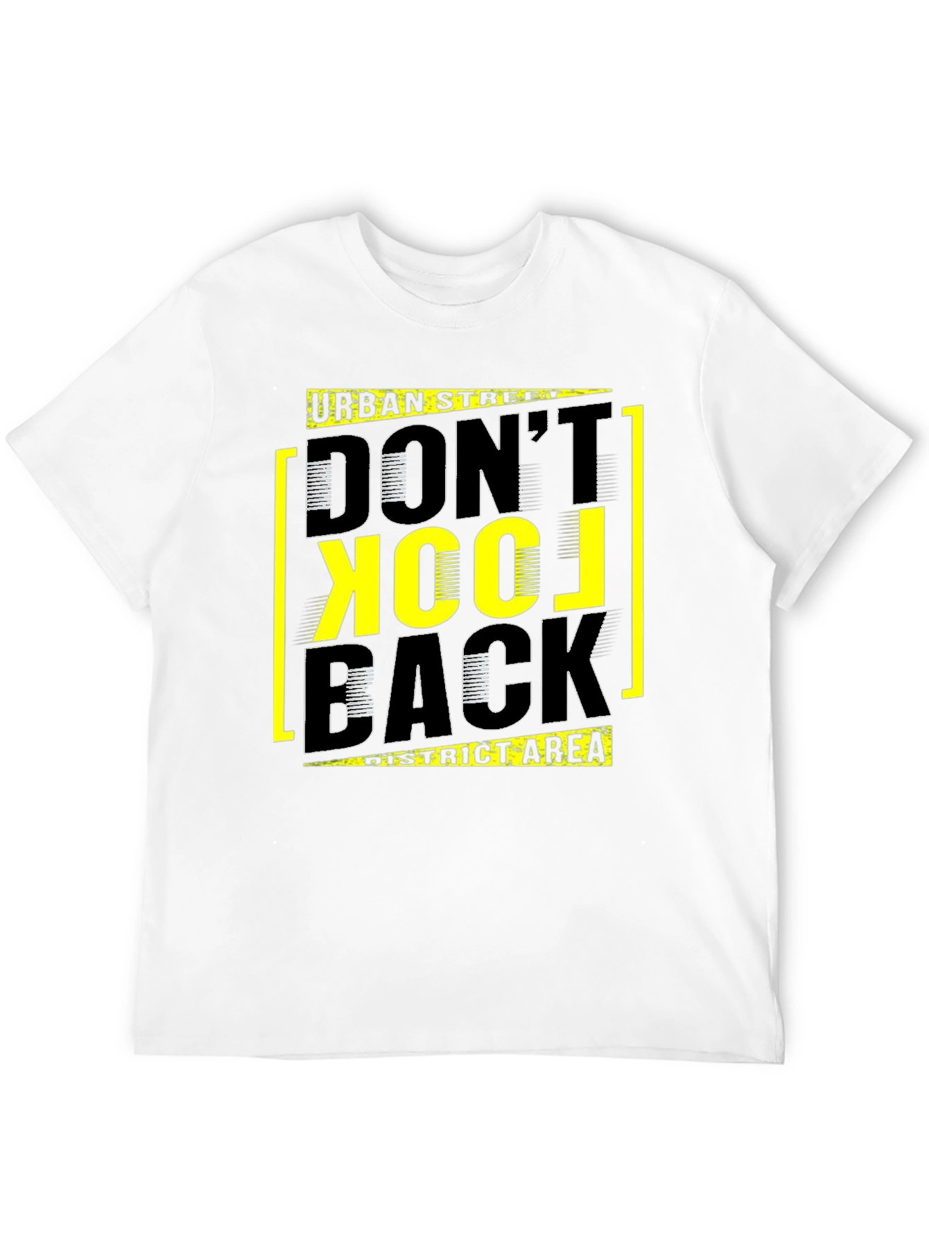 Urban Street Dont Look Back Black Graphic T-Shirt