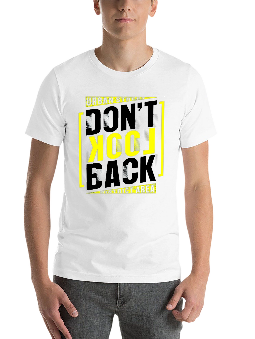Urban Street Dont Look Back Black Graphic T-Shirt