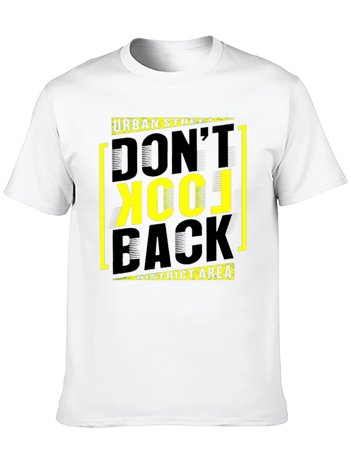Urban Street Dont Look Back Black Graphic T-Shirt
