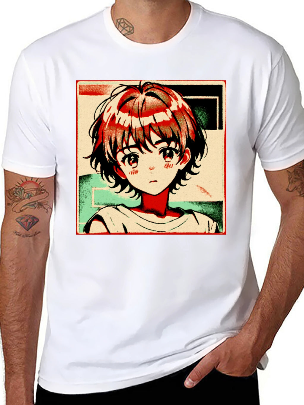 Anime Girl Graphic Tee - Trendy Black T-Shirt
