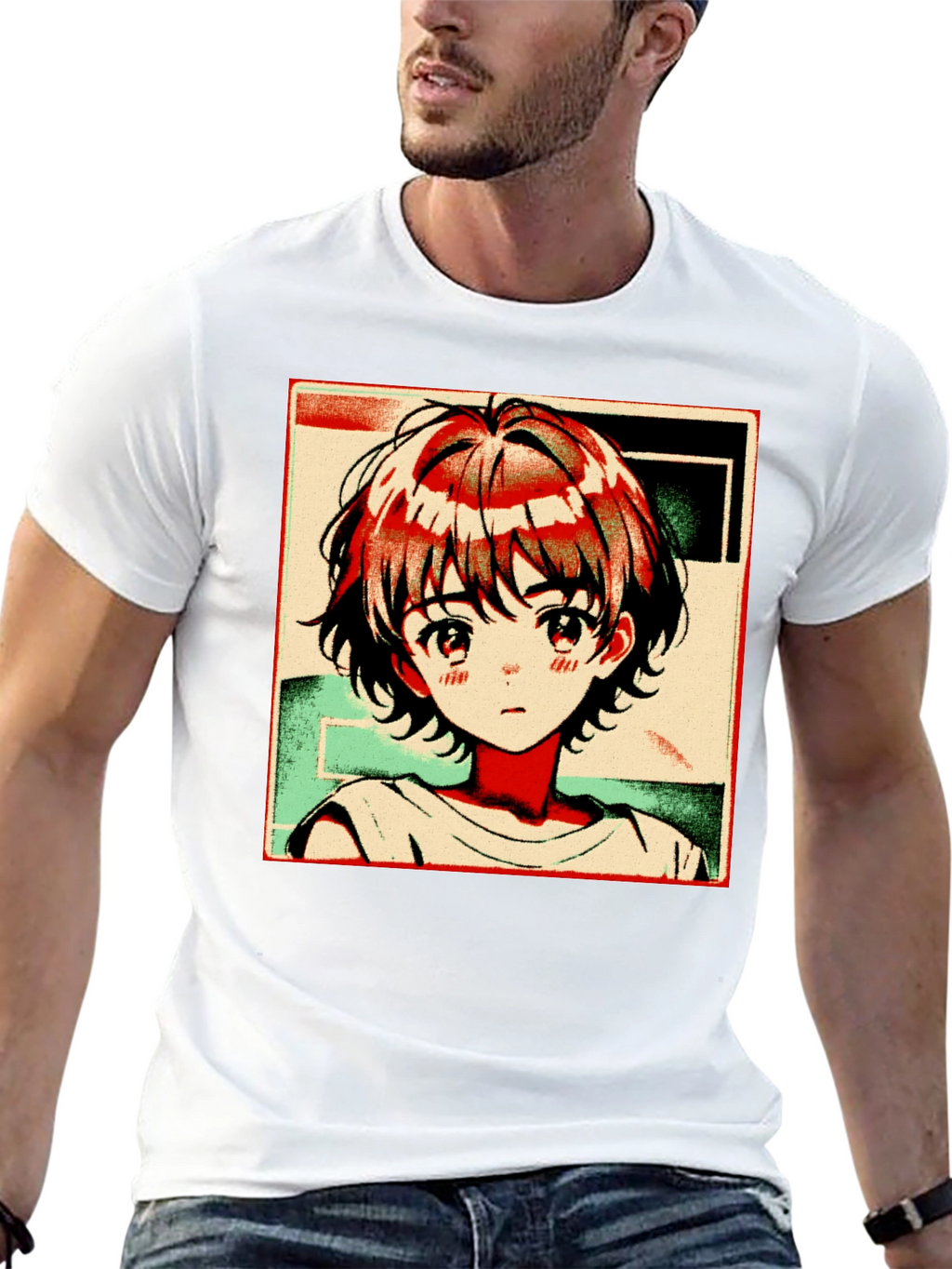 Anime Girl Graphic Tee - Trendy Black T-Shirt