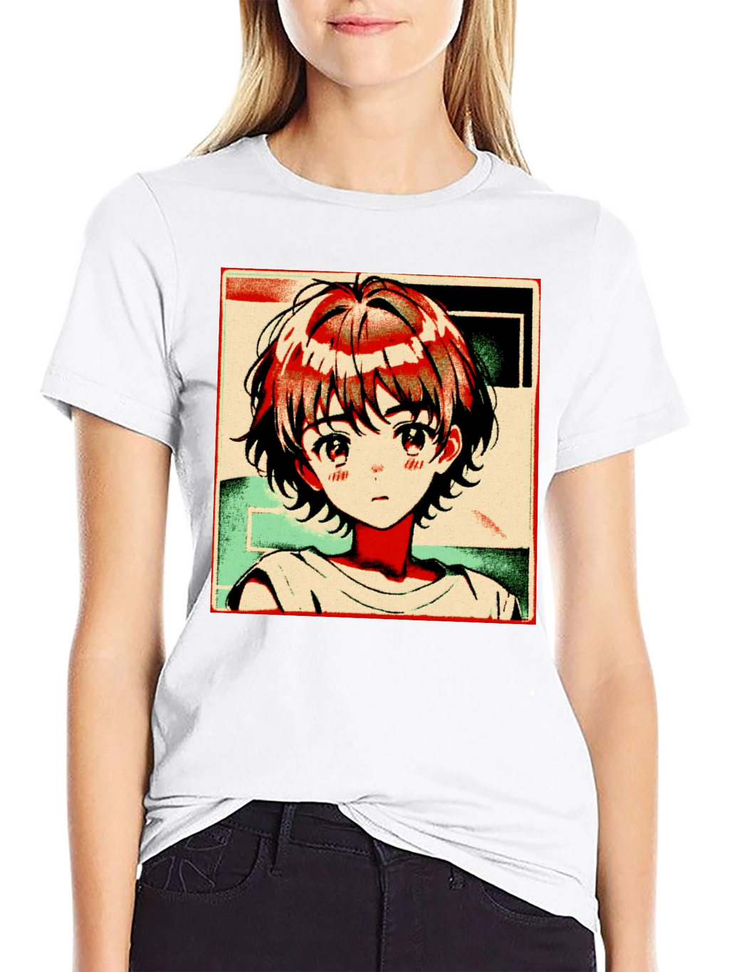 Anime Girl Graphic Tee - Trendy Black T-Shirt