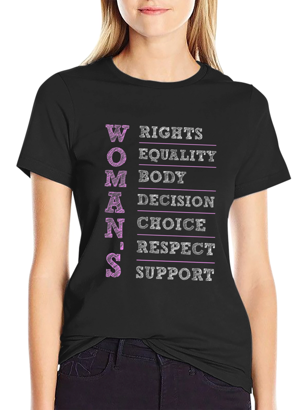 Empowering Womens Rights Graphic Tee - Black