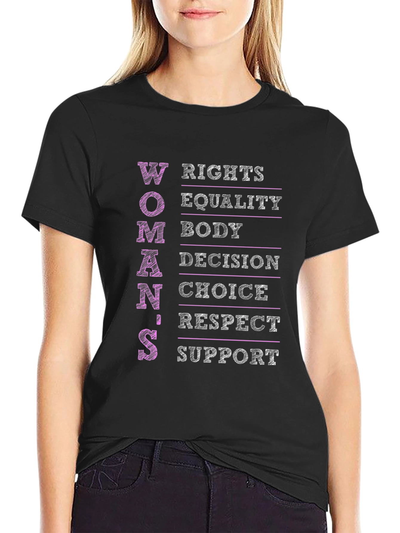 Empowering Womens Rights Graphic Tee - Black