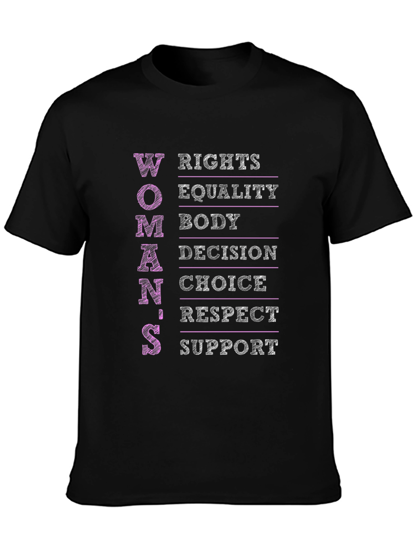 Empowering Womens Rights Graphic Tee - Black