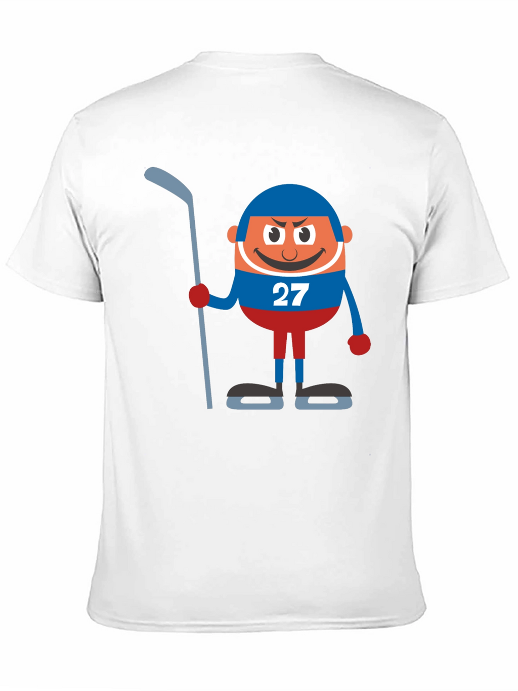 Hockey Cartoon Graphic Black T-Shirt