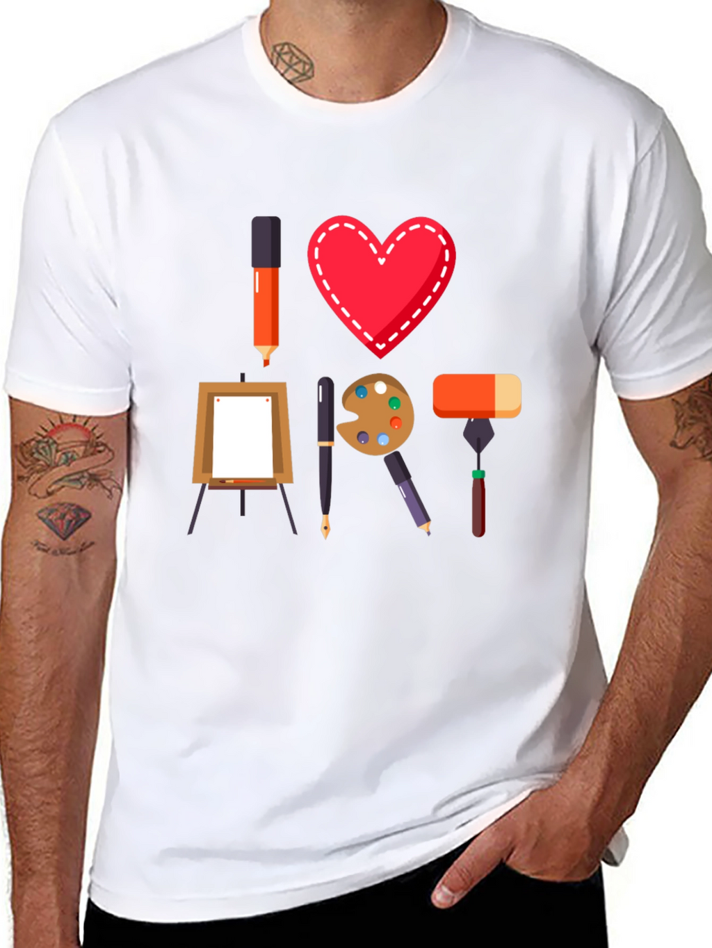 I Heart Art T-Shirt - Artist Lover Tee
