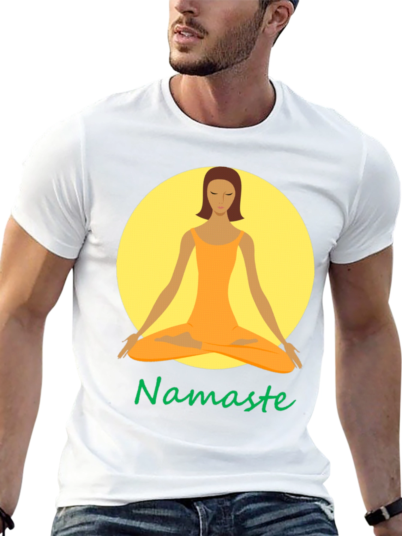 Namaste Yoga Graphic Tee - Meditating Woman T-Shirt