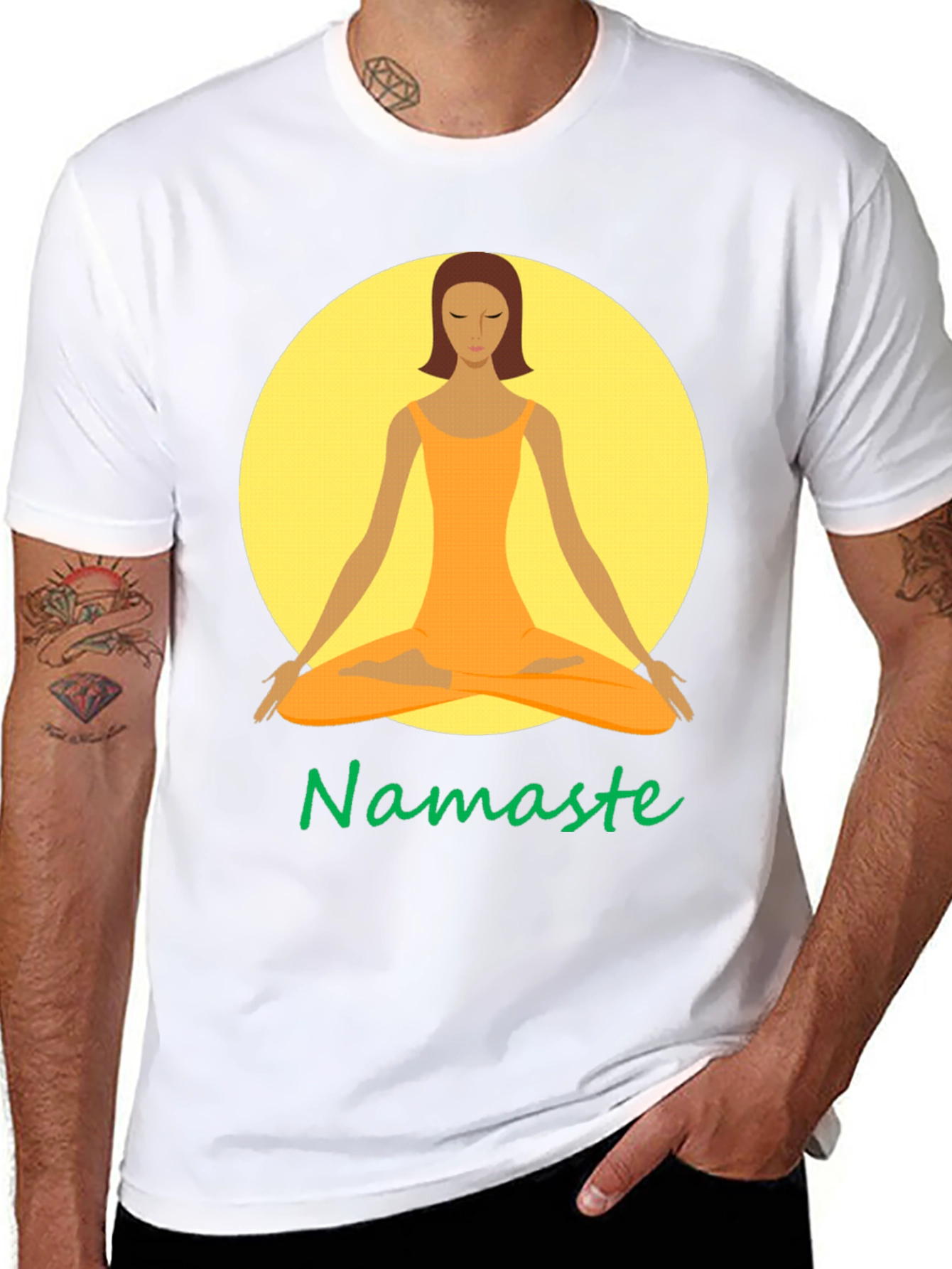 Namaste Yoga Graphic Tee - Meditating Woman T-Shirt