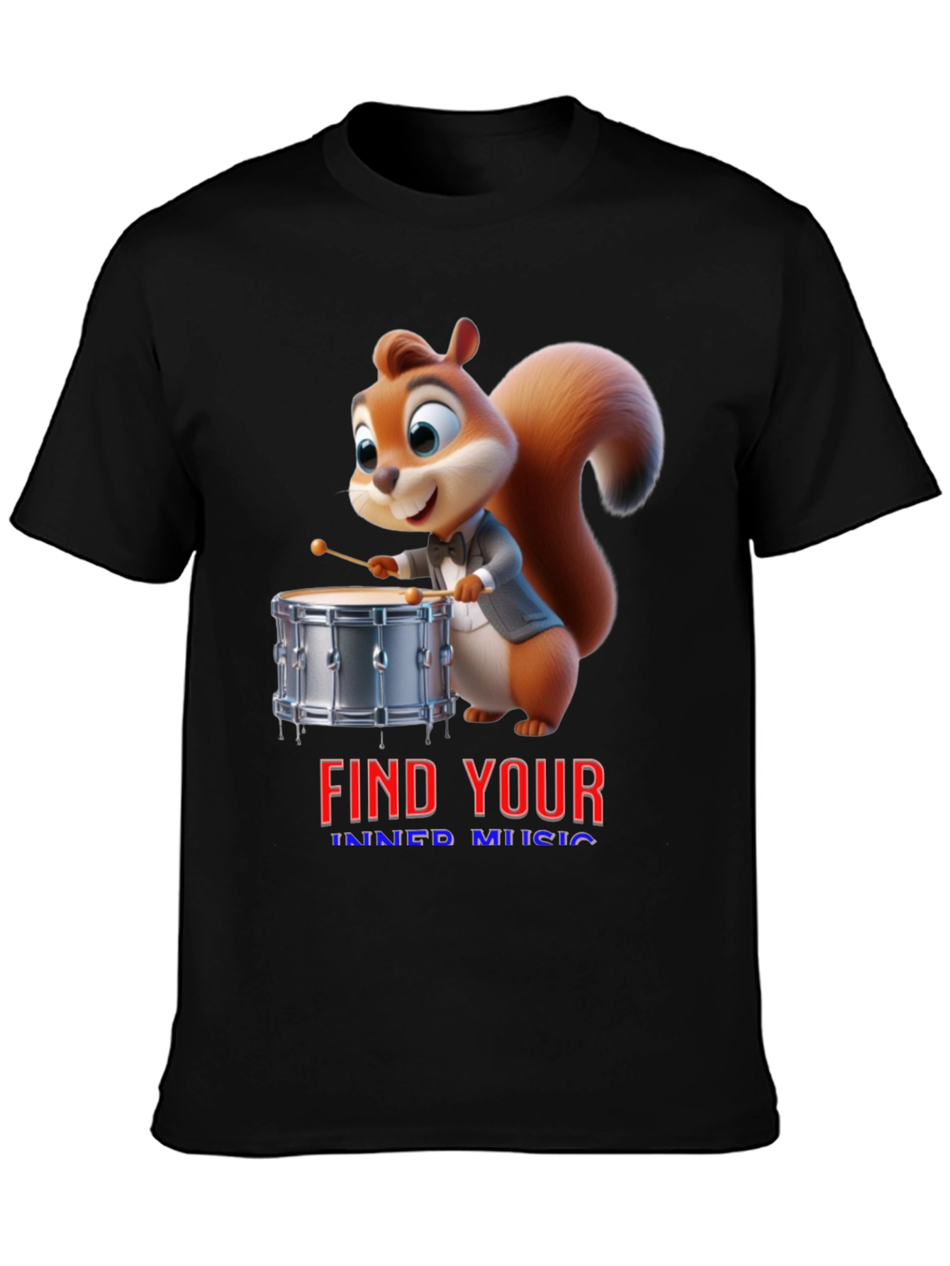 Find Your Inner Music Squirrel Drummer T-Shirt