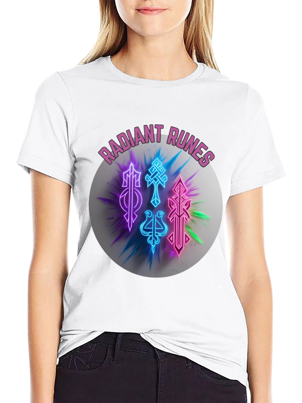 Radiant Runes Graphic T-Shirt - Soft Black Tee