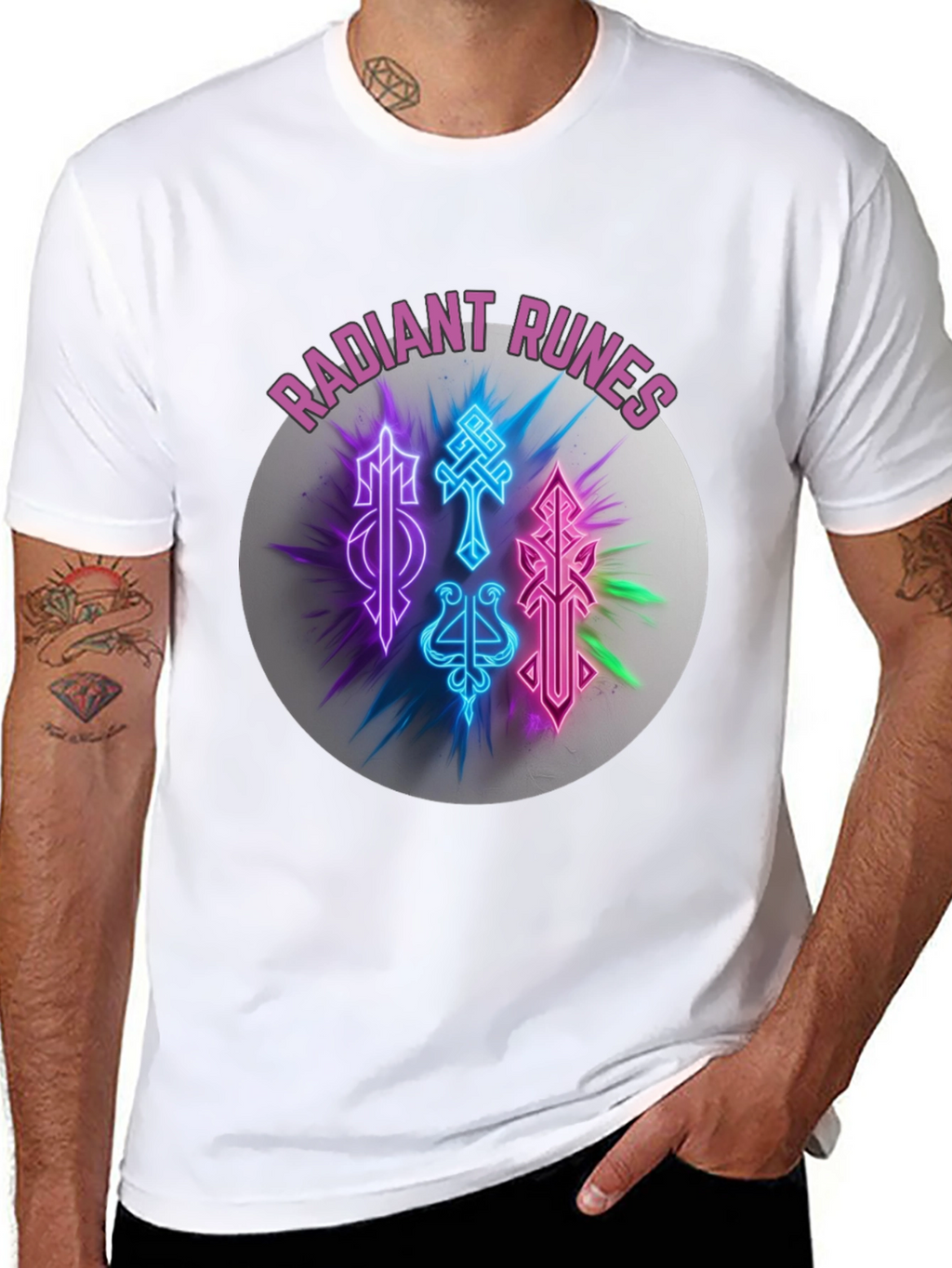 Radiant Runes Graphic T-Shirt - Soft Black Tee