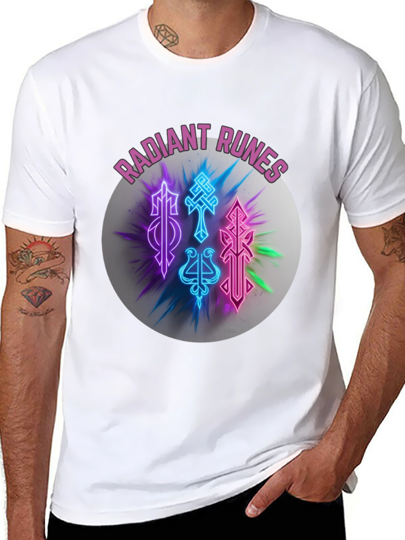 Radiant Runes Graphic T-Shirt - Soft Black Tee