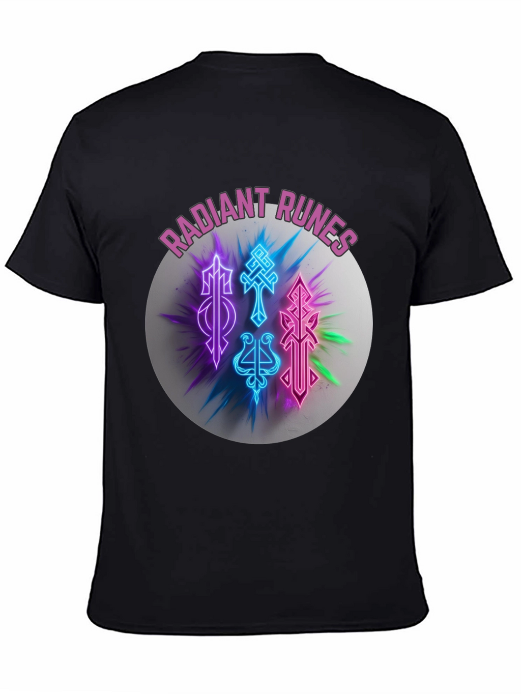 Radiant Runes Graphic T-Shirt - Soft Black Tee