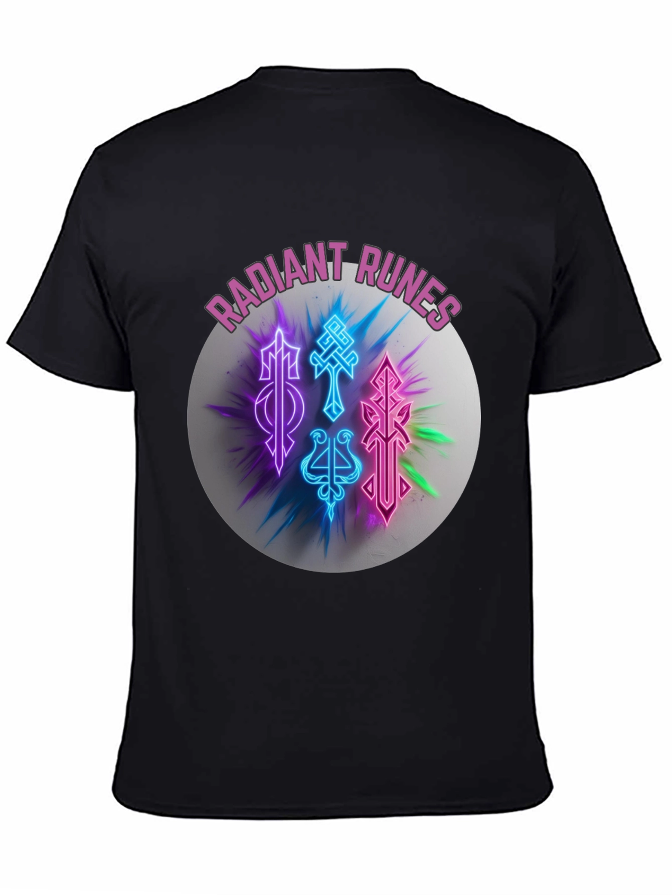 Radiant Runes Graphic T-Shirt - Soft Black Tee