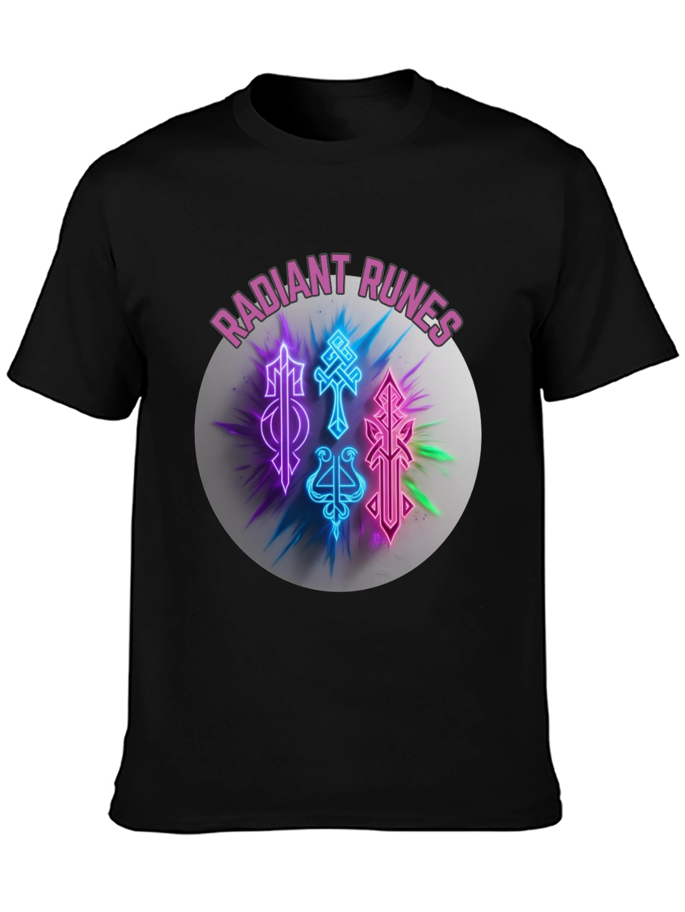 Radiant Runes Graphic T-Shirt - Soft Black Tee