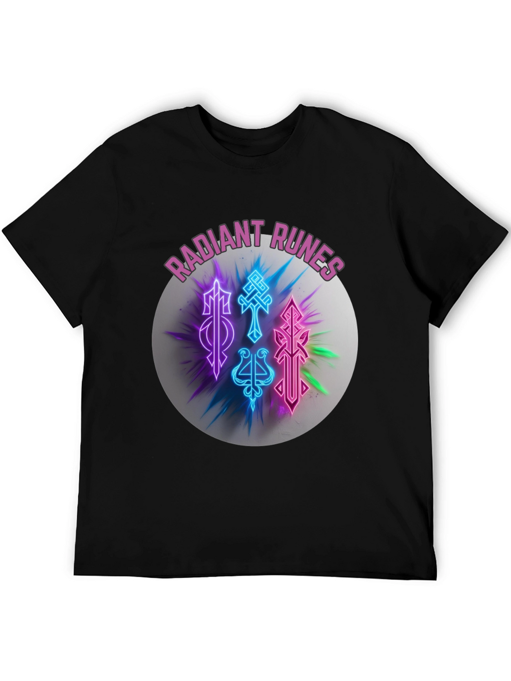 Radiant Runes Graphic T-Shirt - Soft Black Tee