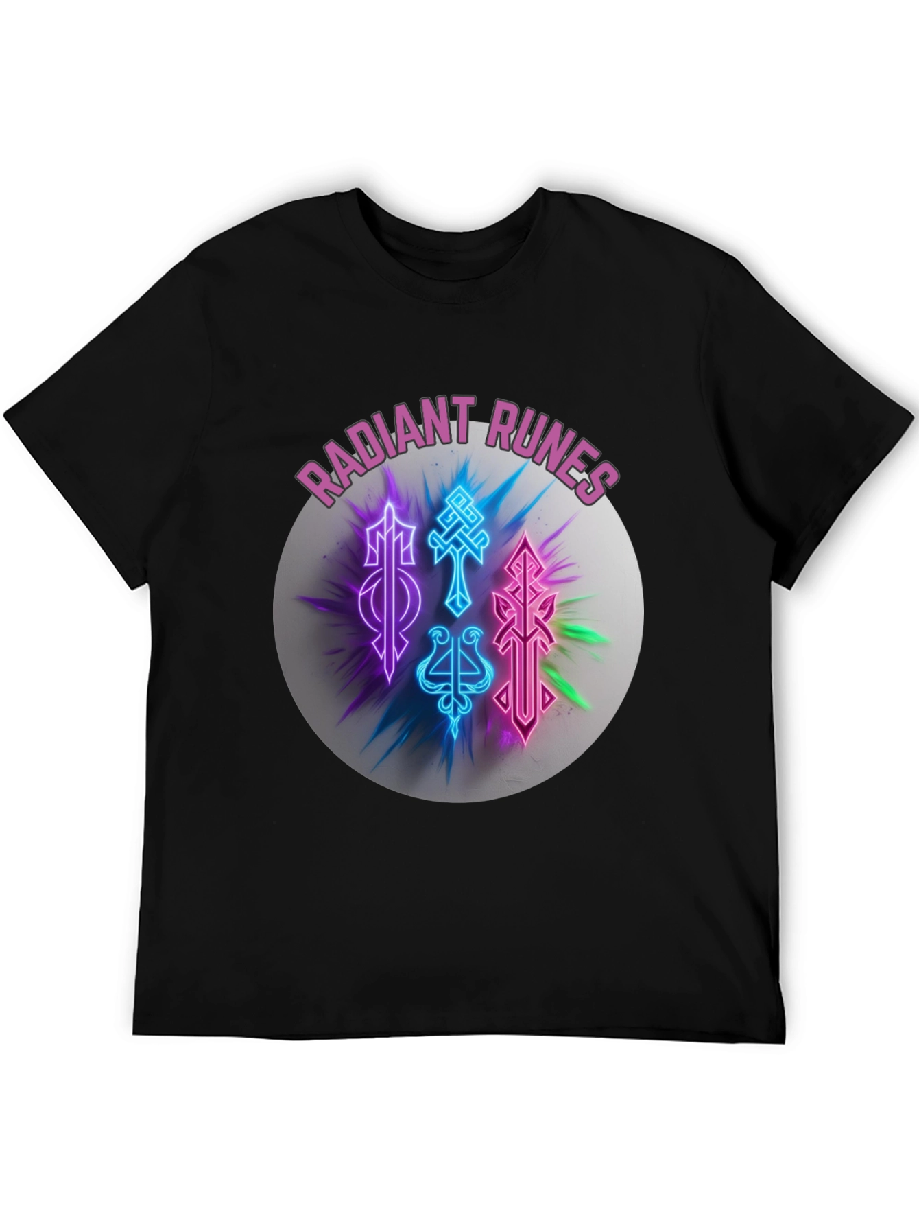Radiant Runes Graphic T-Shirt - Soft Black Tee