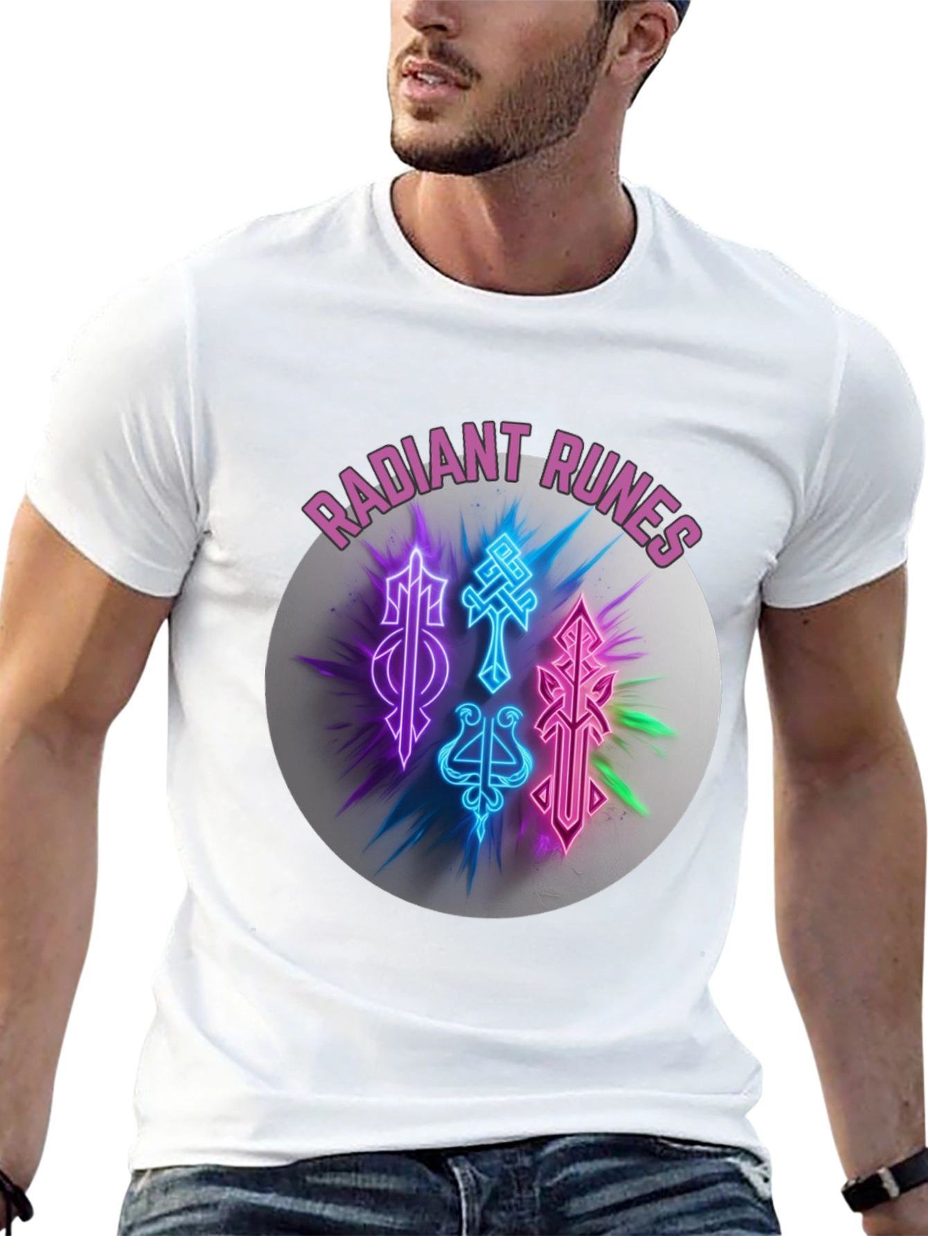 Radiant Runes Graphic T-Shirt - Soft Black Tee