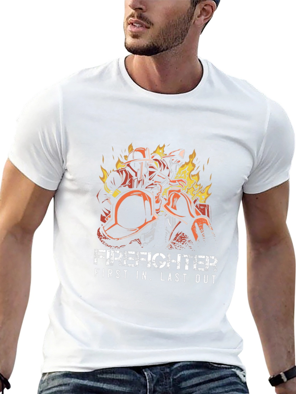 Firefighter First In Last Out Graphic Tee