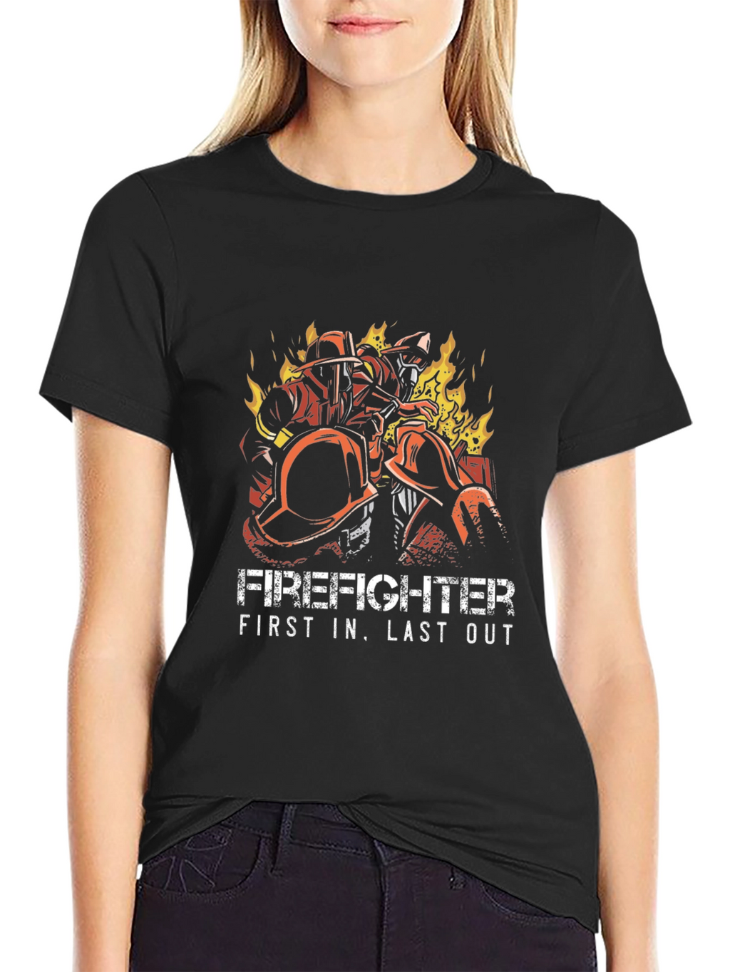 Firefighter First In Last Out Graphic Tee