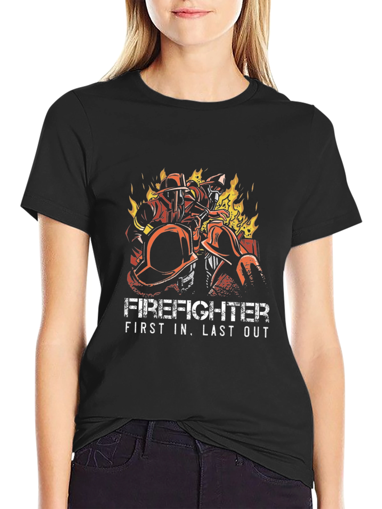 Firefighter First In Last Out Graphic Tee