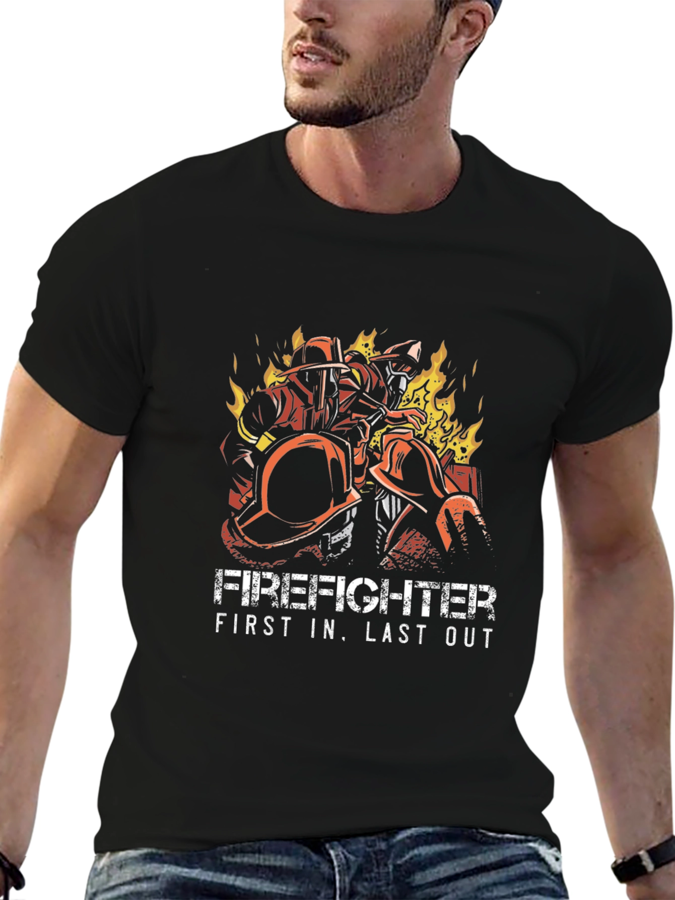 Firefighter First In Last Out Graphic Tee