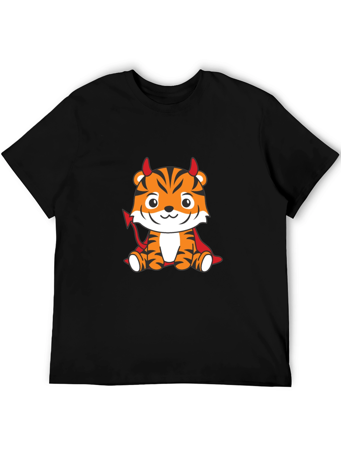 Devil Tiger Graphic T-Shirt - Black Cotton Tee