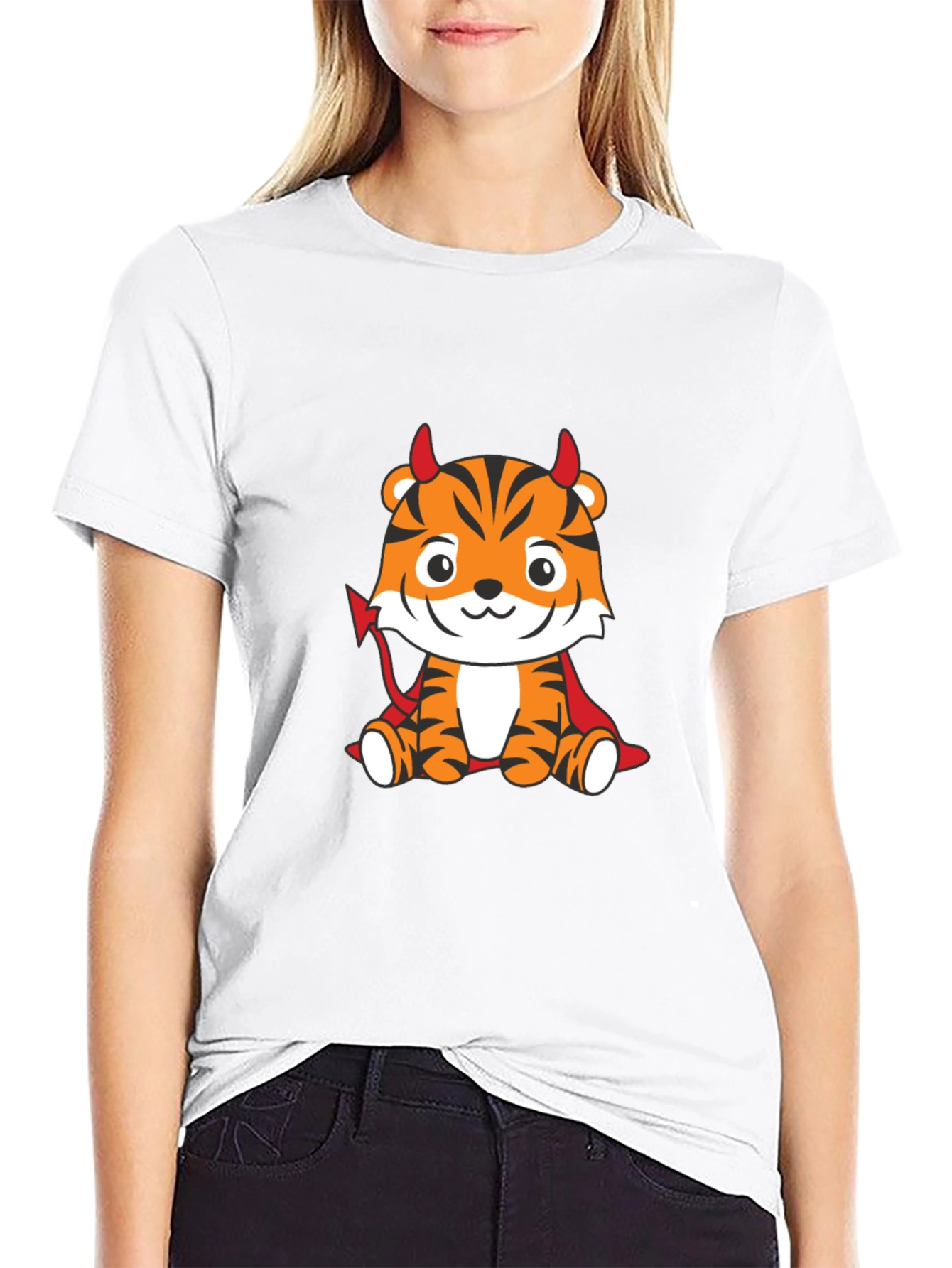 Devil Tiger Graphic T-Shirt - Black Cotton Tee