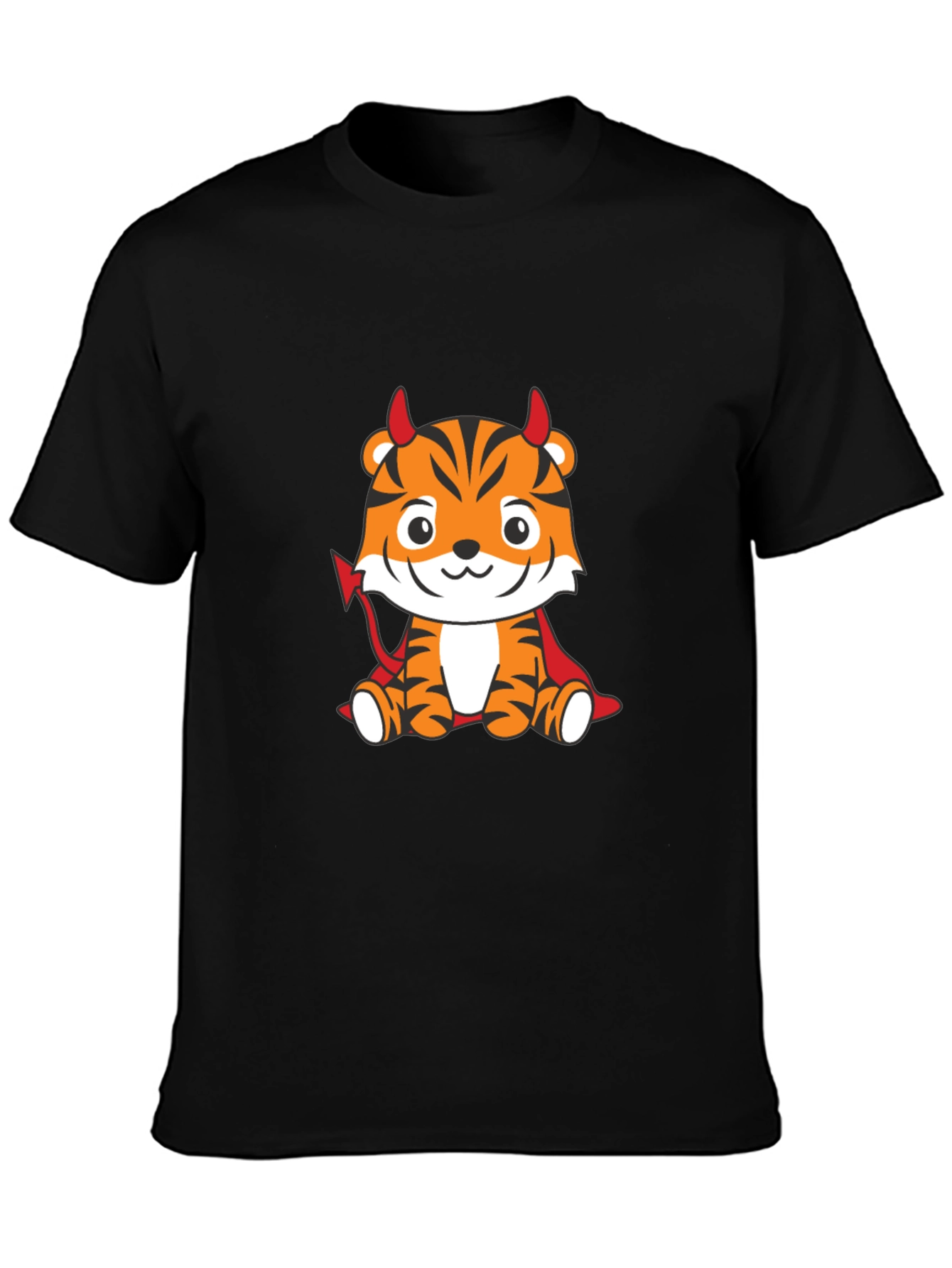 Devil Tiger Graphic T-Shirt - Black Cotton Tee