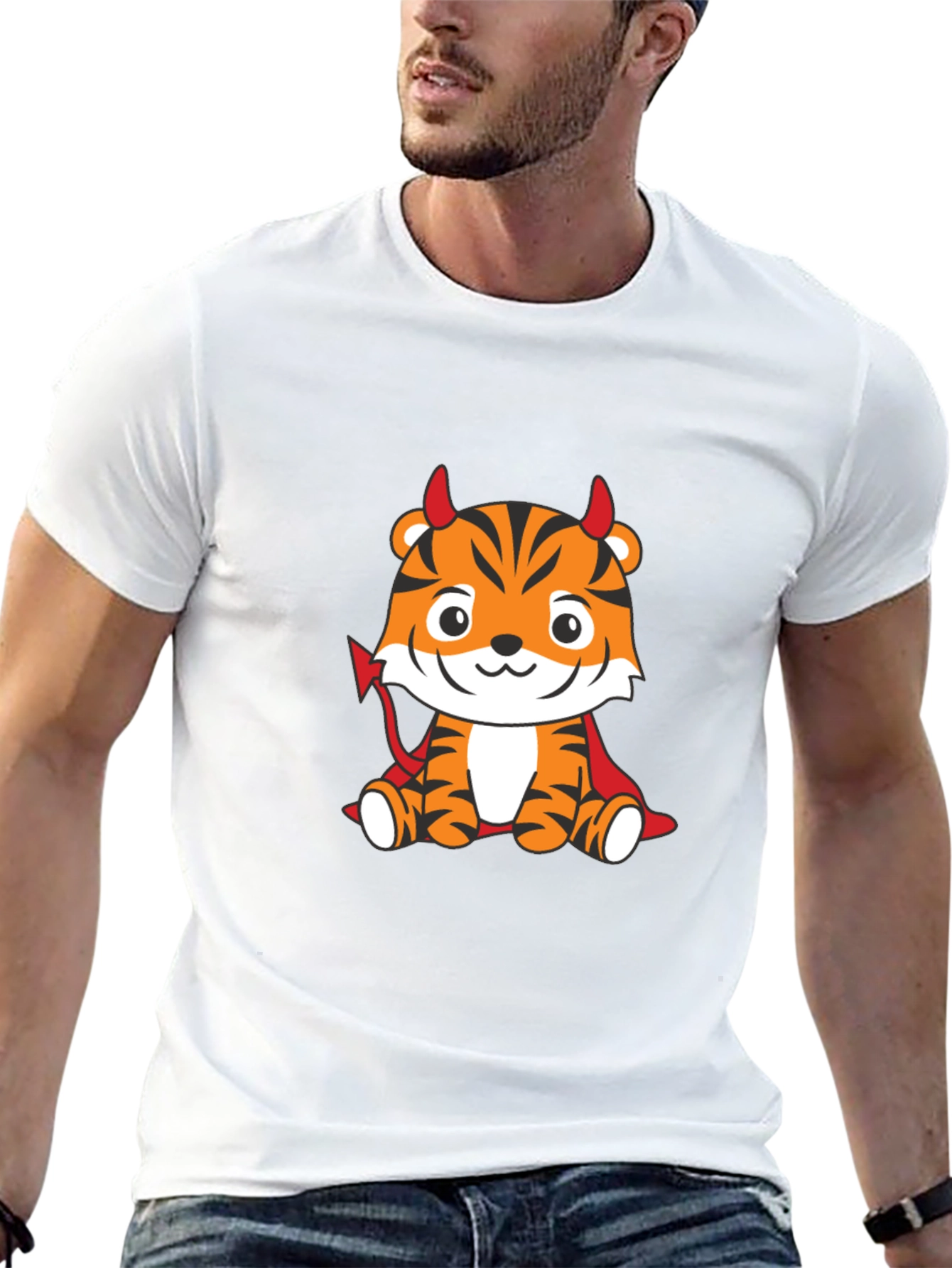 Devil Tiger Graphic T-Shirt - Black Cotton Tee