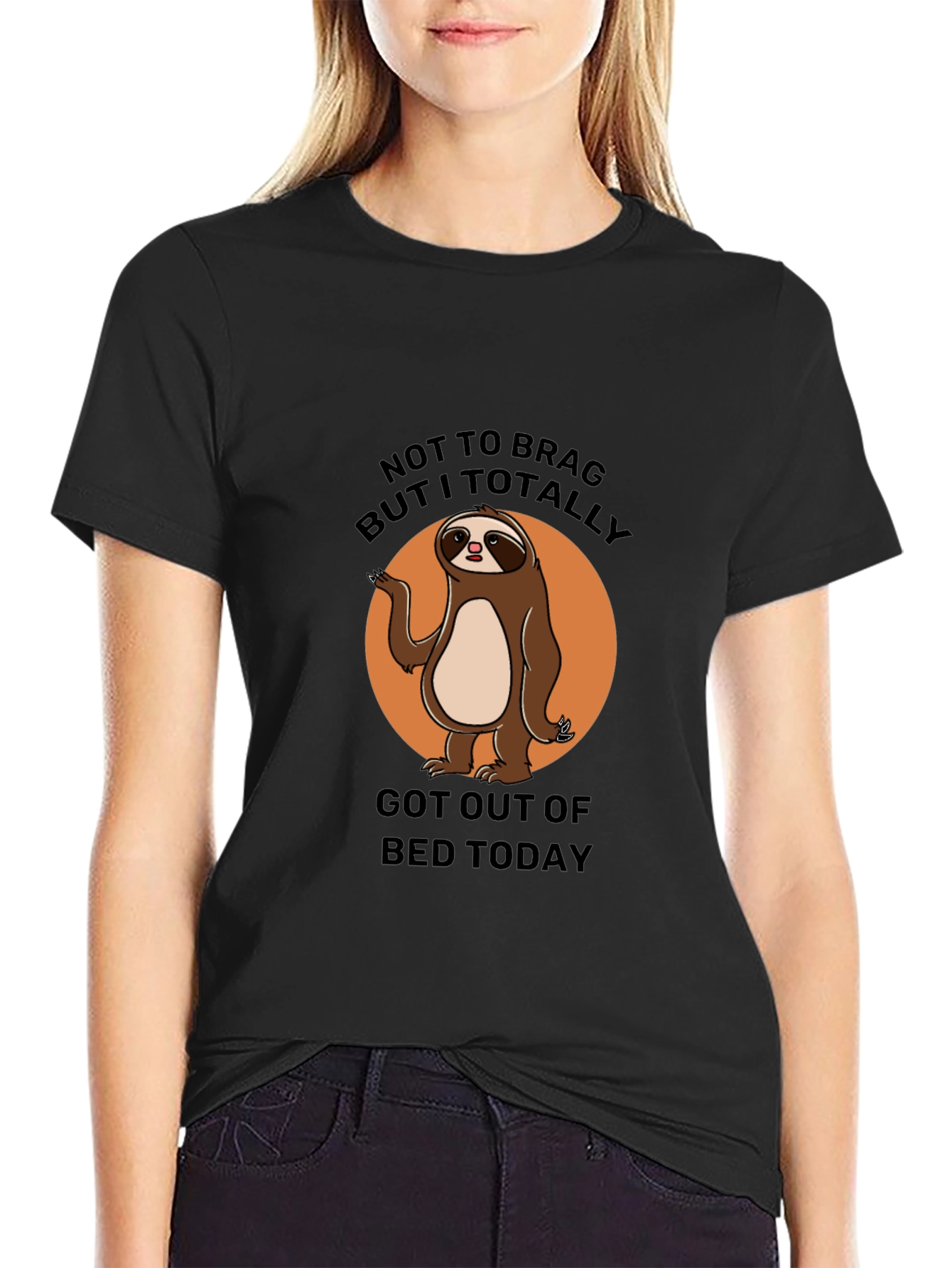 Funny Sloth Graphic Tee - Got Out of Bed Today