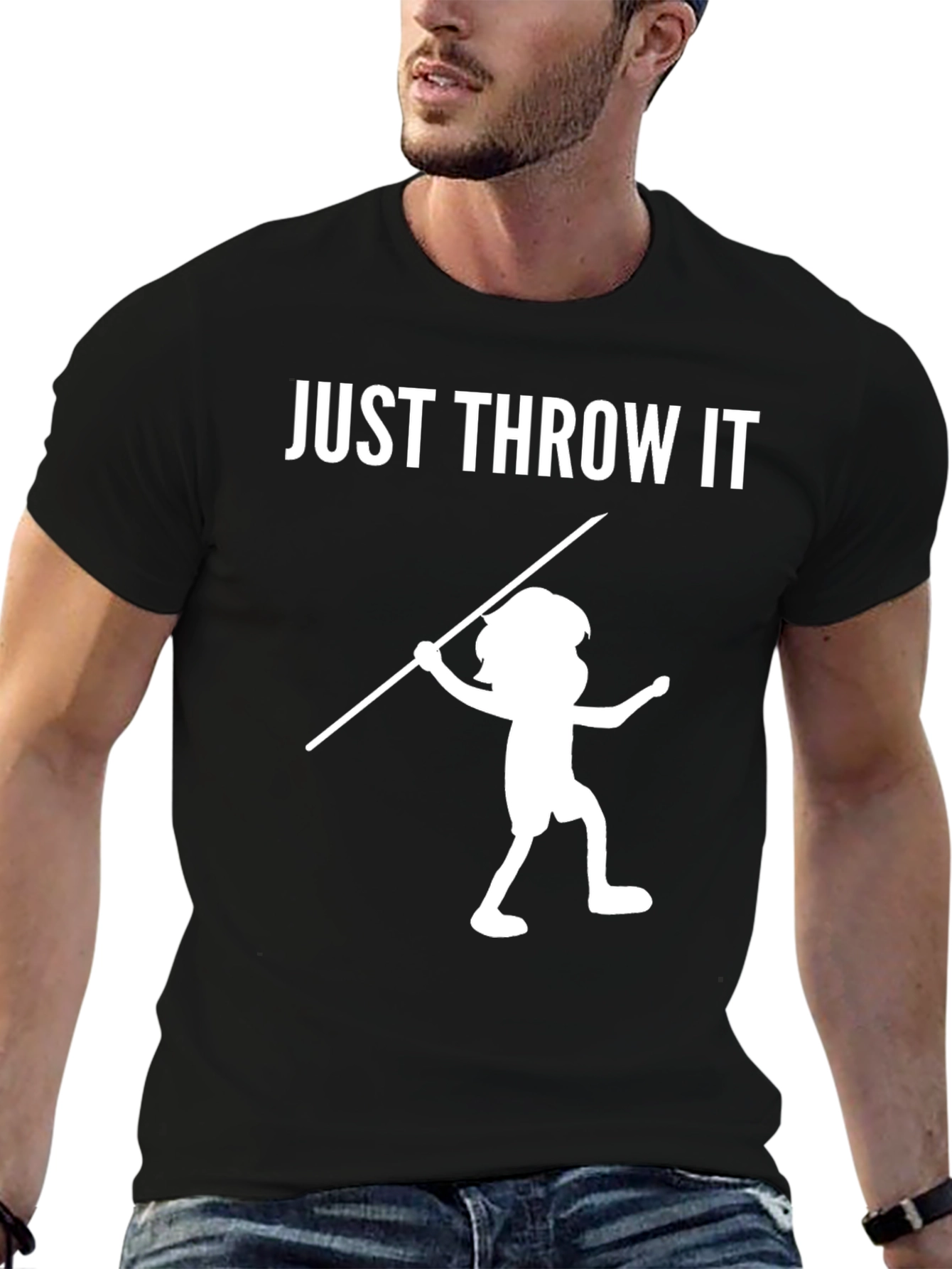 Just Throw It! Novelty Black T-Shirt