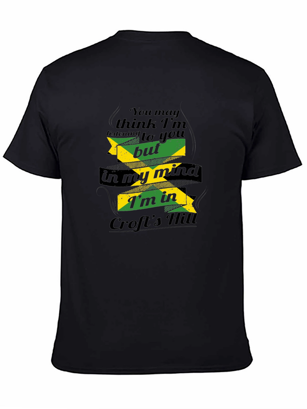 Crofts Hill Jamaica Mind T-Shirt - Comfy Black Tee