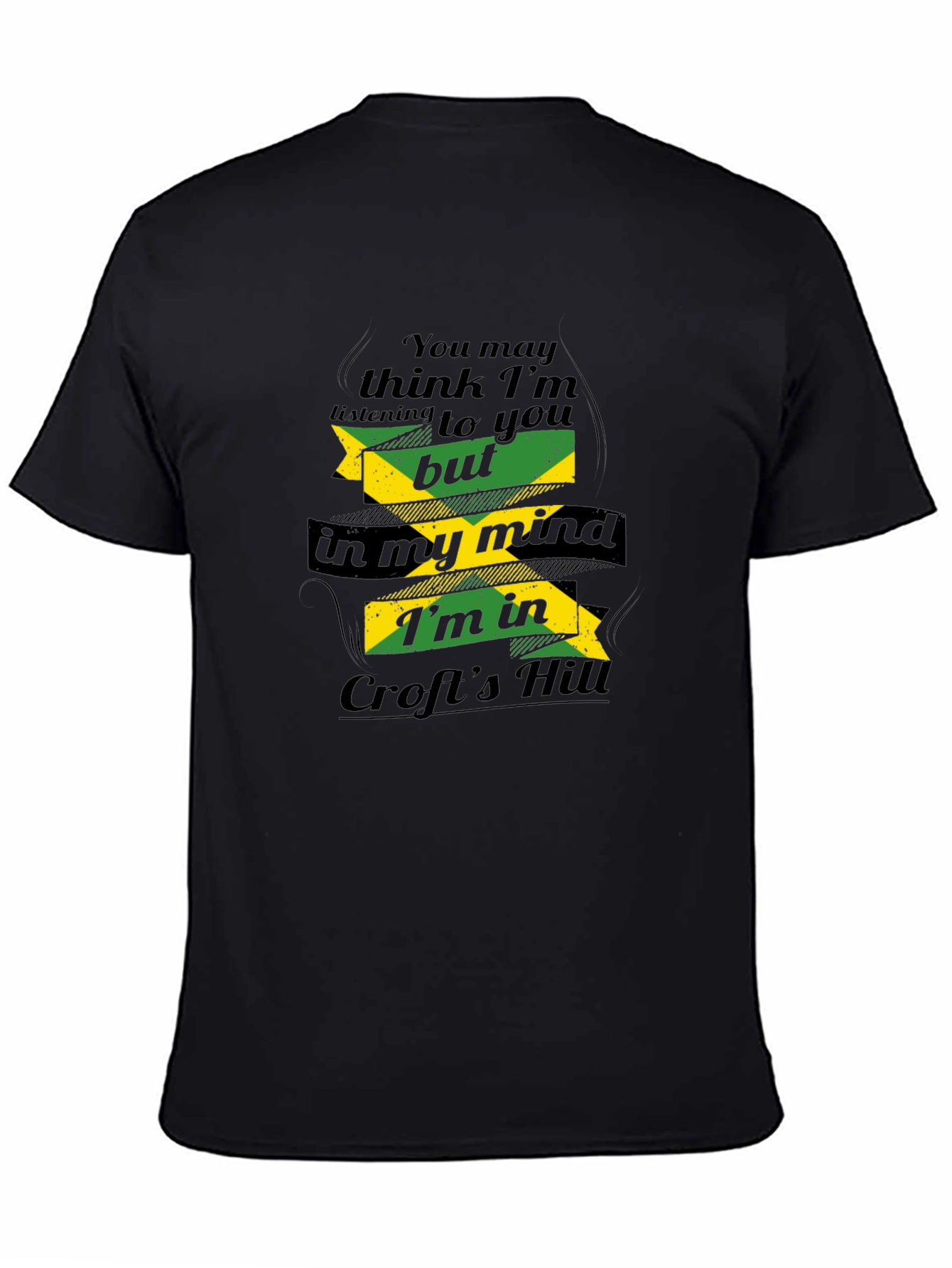 Crofts Hill Jamaica Mind T-Shirt - Comfy Black Tee