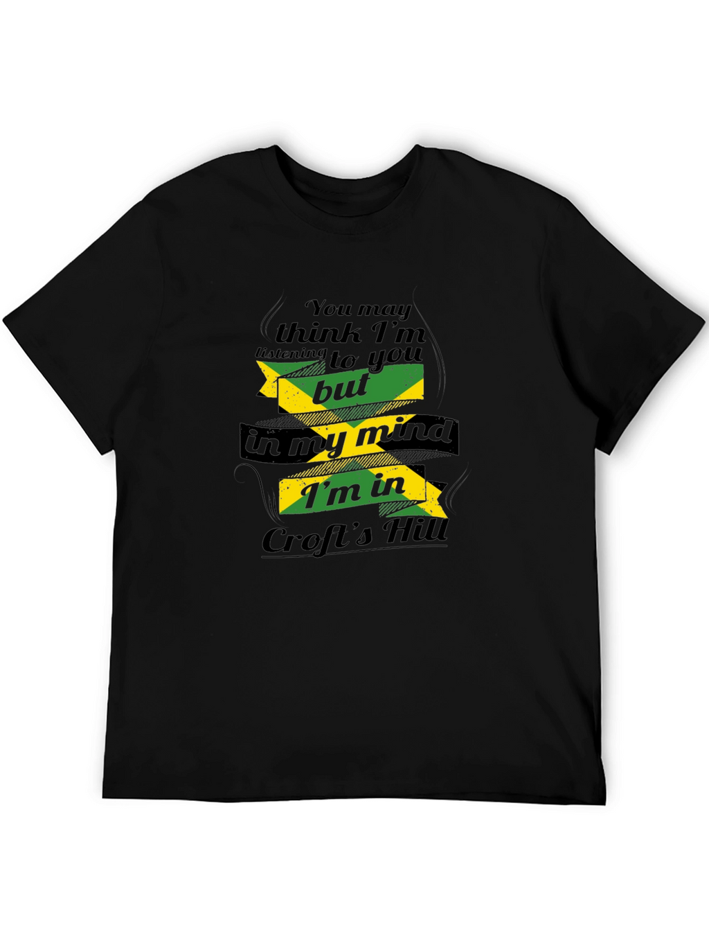 Crofts Hill Jamaica Mind T-Shirt - Comfy Black Tee