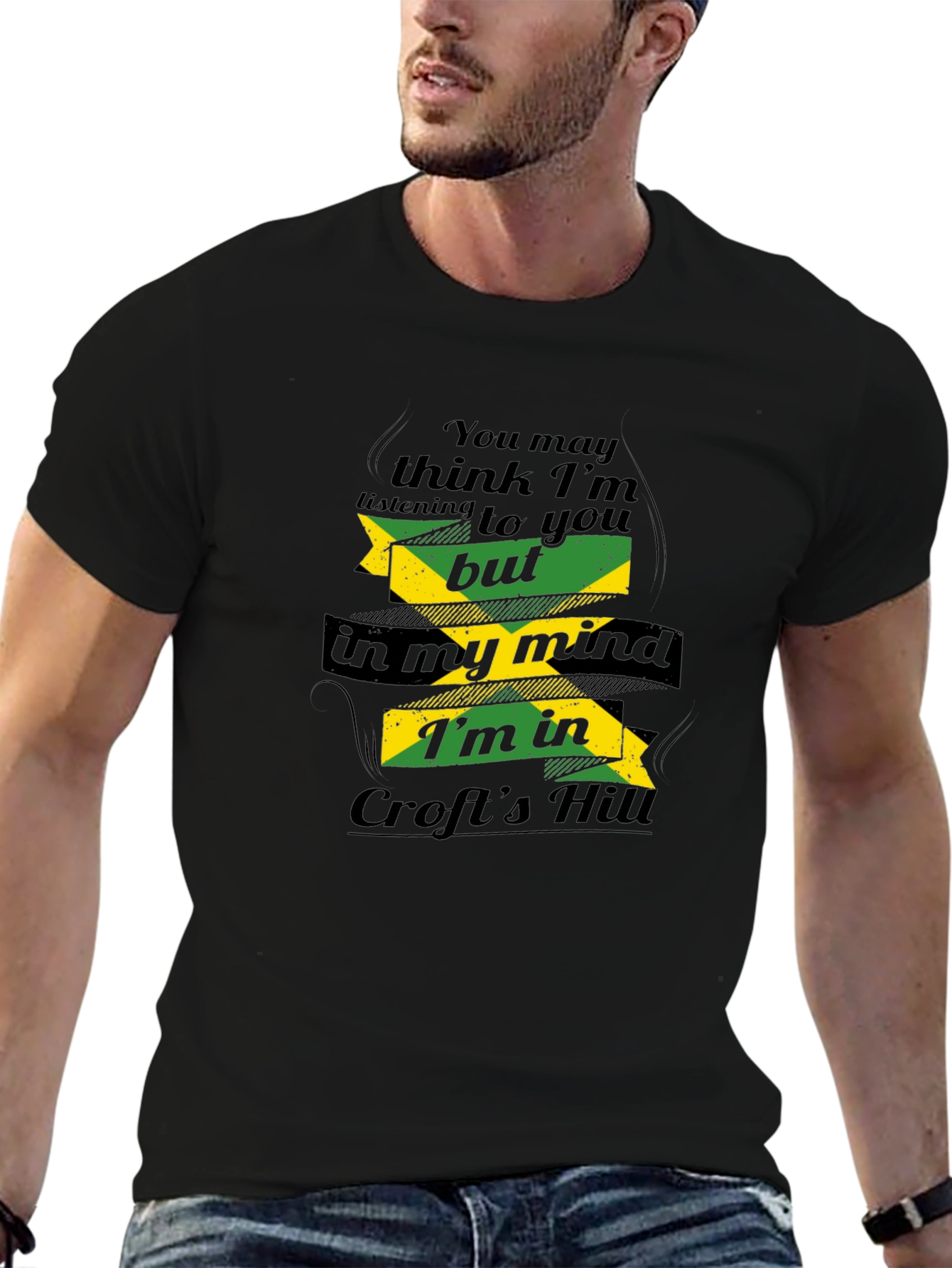 Crofts Hill Jamaica Mind T-Shirt - Comfy Black Tee